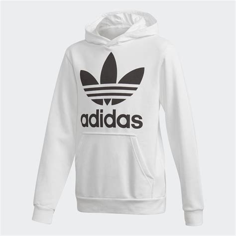 adidas hoodie weiß jungen 3foil white black|Boys .